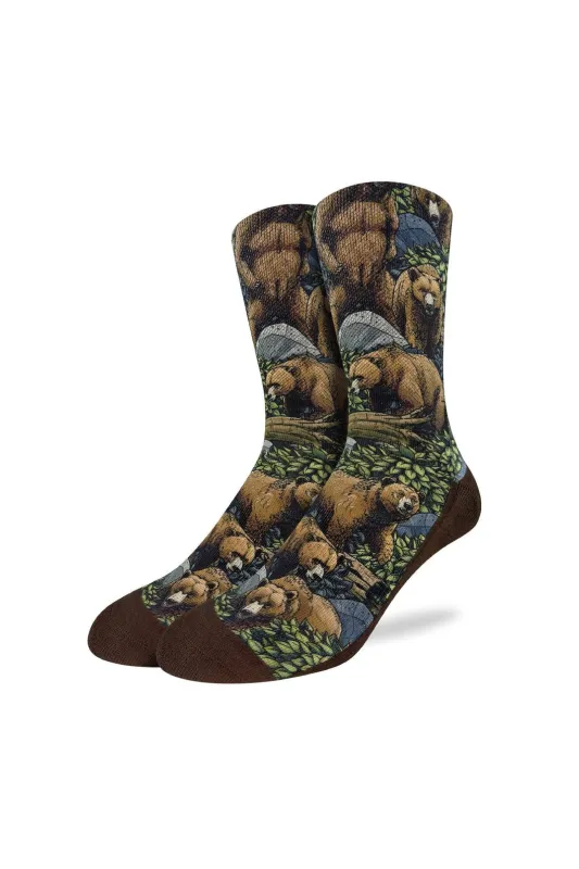 Grizzly Bears In The Forest Sock sold by Below the Belt