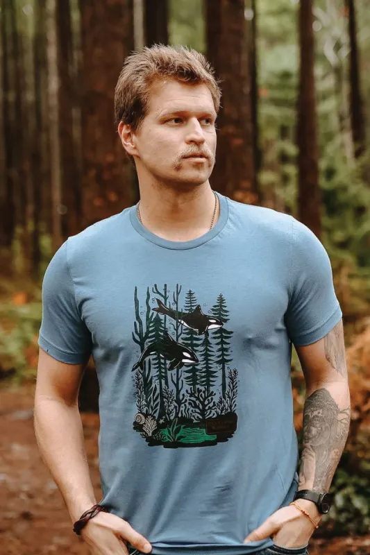 Unisex Orca Forest Tee sold by Below the Belt