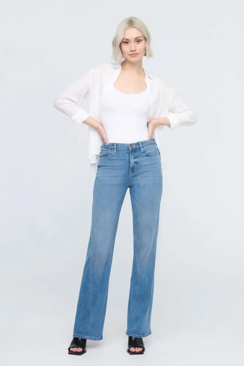 No Sweat Denim High Rise Wide Leg sold by Below the Belt