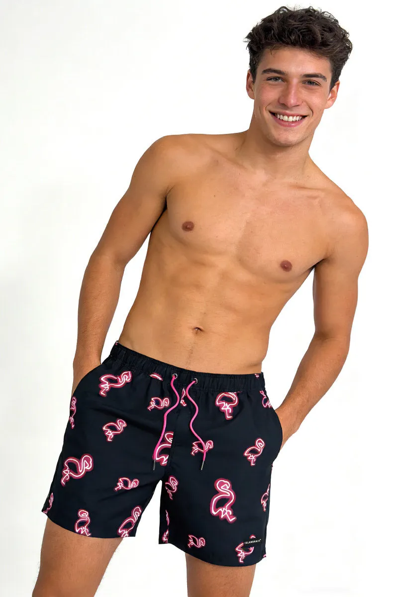 Neon Flamingo Volley Short sold by Below the Belt