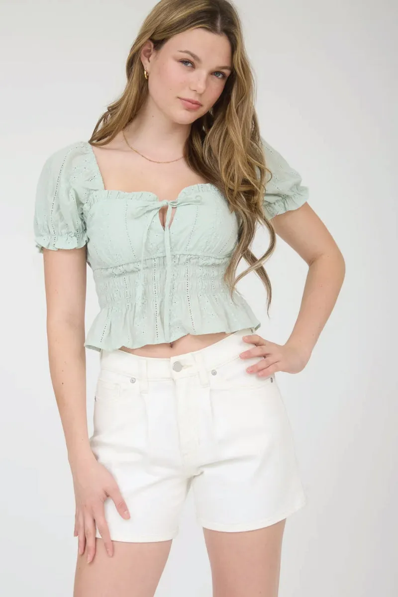 Sweetheart Peasant Top sold by Below the Belt