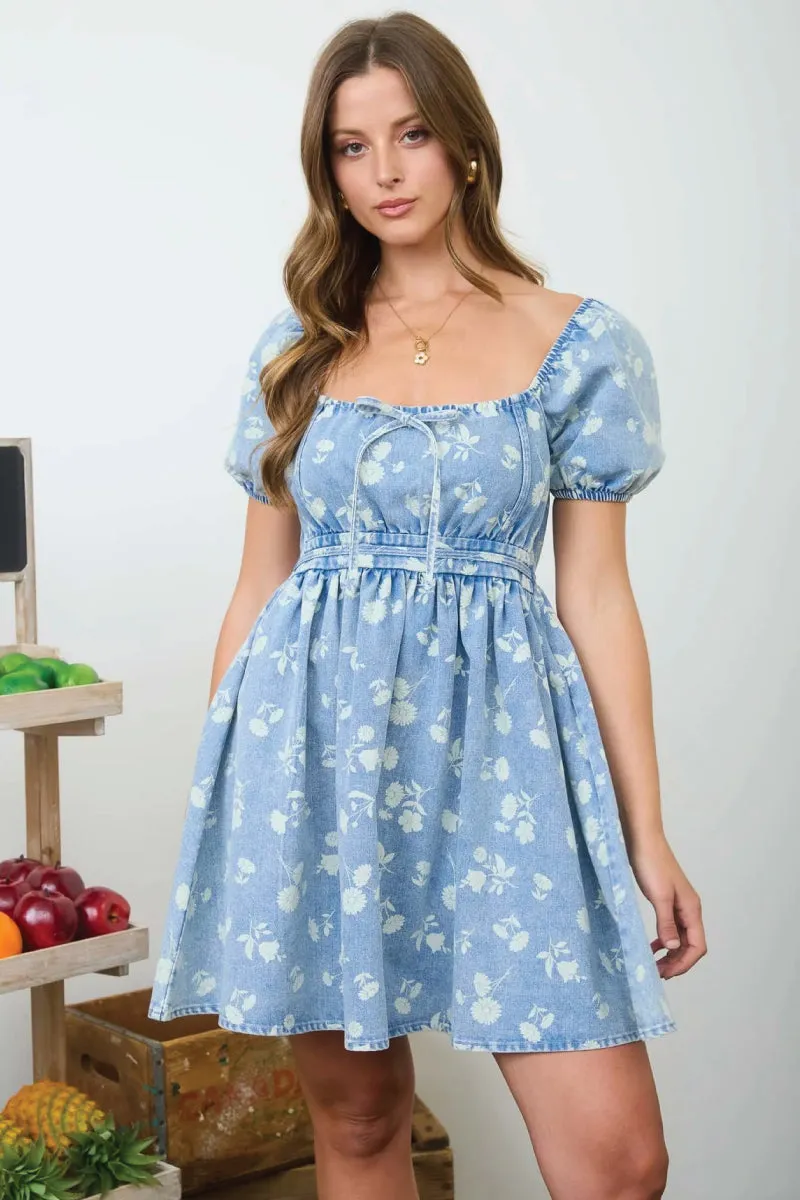 Bloomed Denim Mini sold by Below the Belt