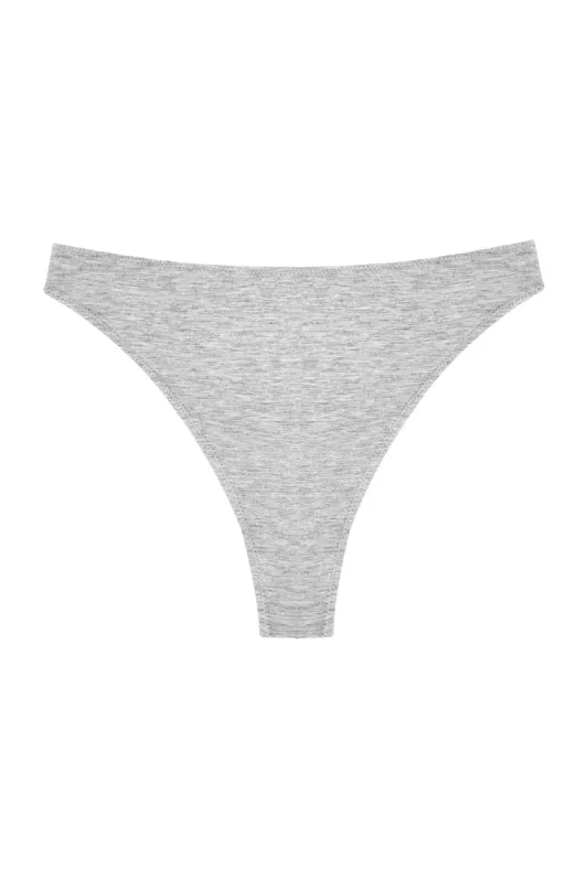 High Rise Thong - Grey sold by Below the Belt