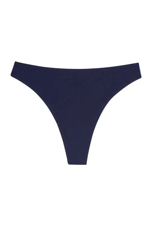 High Rise Thong - Navy made by Below the Belt