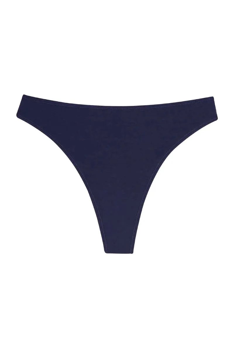 High Rise Thong - Navy sold by Below the Belt