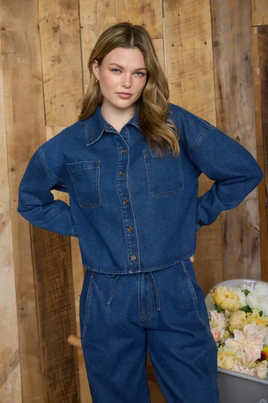 Crop Denim Jacket made by Blu Pepper