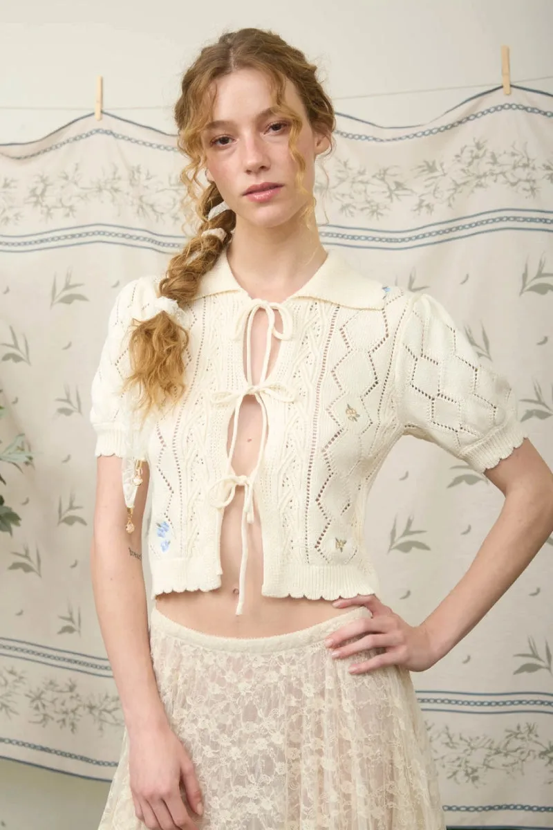 Floral Tie Cardigan sold by Below the Belt