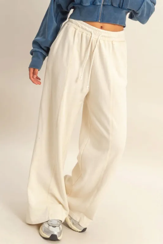 French Terry Wide Leg Sweatpants made by Double Zero