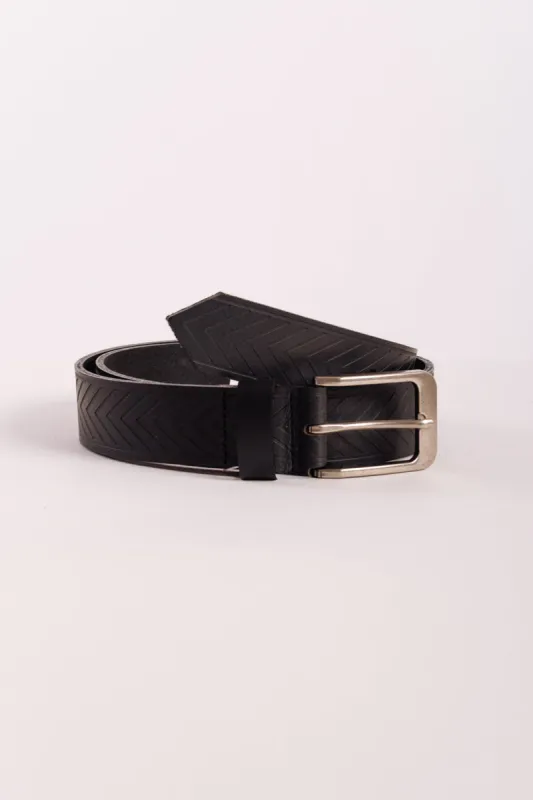 Herringbone Leather Belt made by Below the Belt