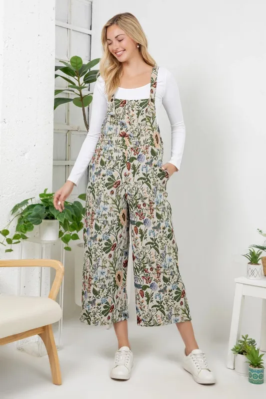 Sunflower & Poppies Overalls made by Below the Belt