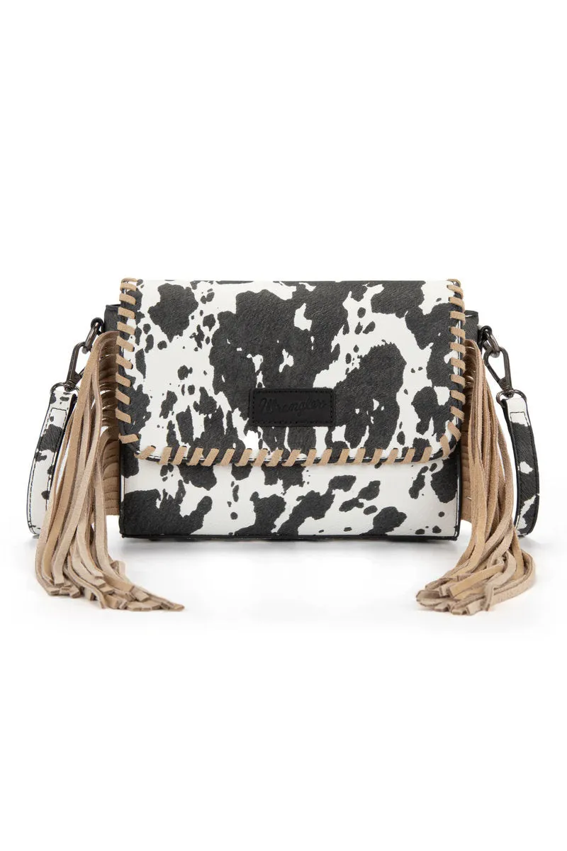 Cow Print Fringe Crossbody Bag sold by Below the Belt