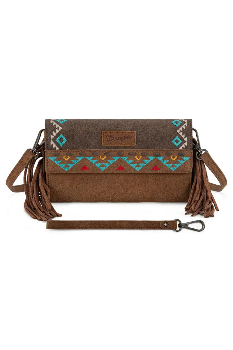 Aztec Embroidered Fringe Wallet Crossbody sold by Below the Belt