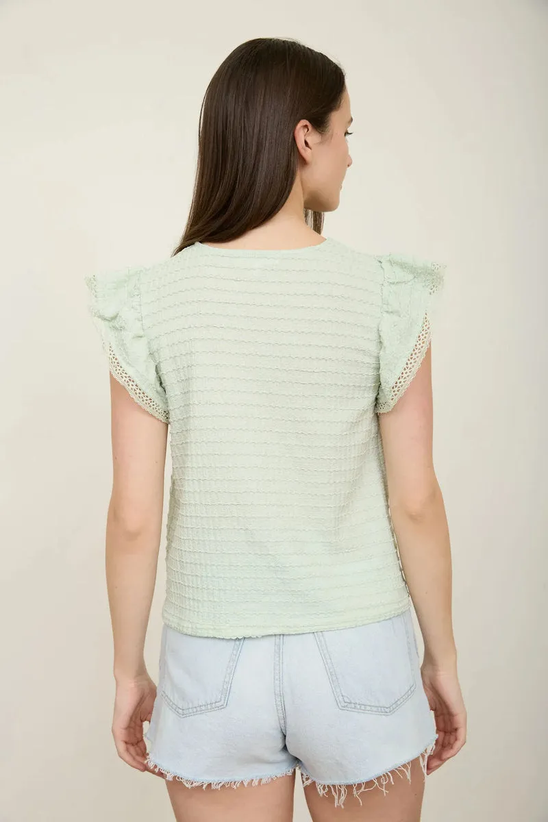Fran Ruffle Sleeve Top sold by Below the Belt product image thumbnail 2
