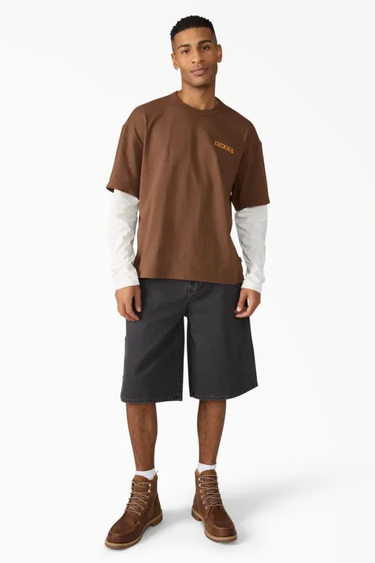 Worn In Relaxed Carpenter Duck Shorts 13" made by Dickies