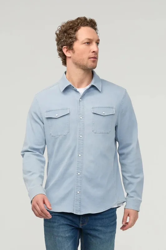 Performance Denim Shirt made by DUER