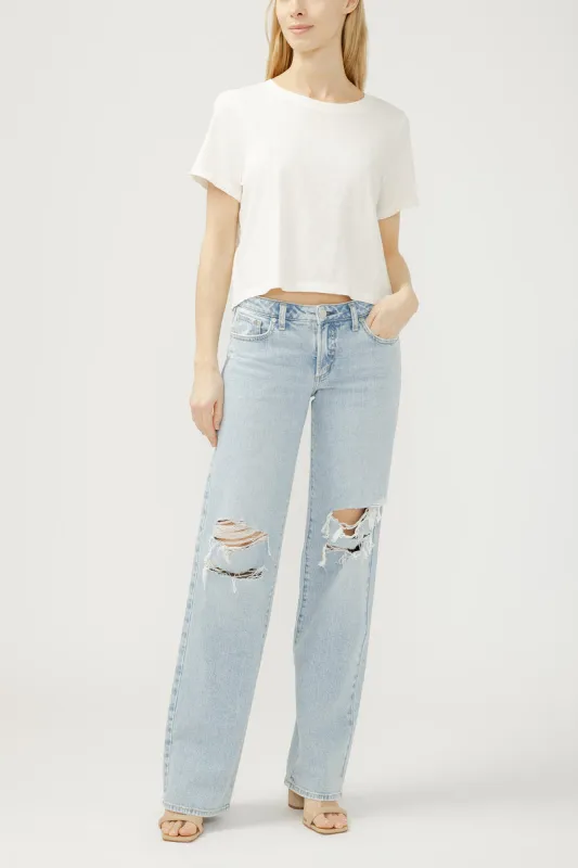 Loose&Low Busted Knee made by Silver Jeans
