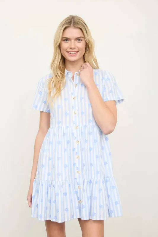 Honeycomb Floral Mini Dress made by Blu Pepper