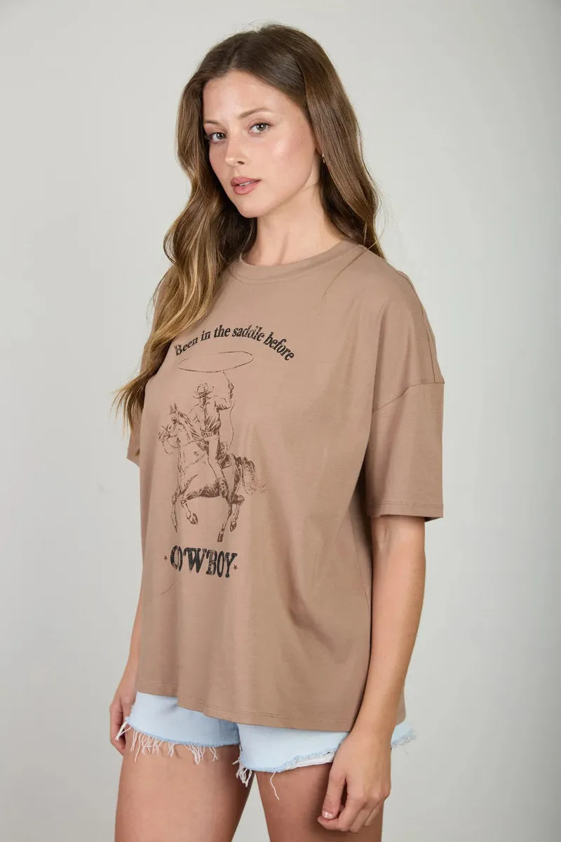 Cowboy Oversized Graphic Tee sold by Below the Belt product image thumbnail 4