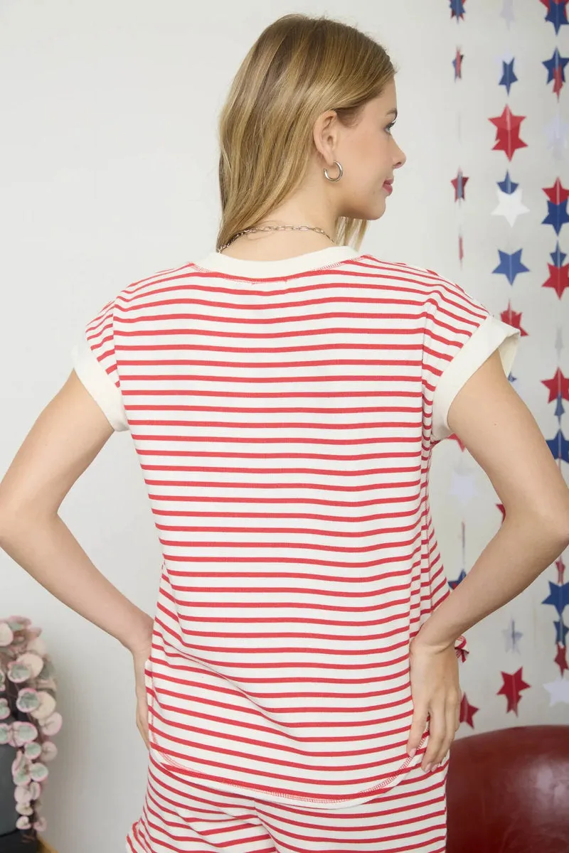 Striped Henley Tee sold by Below the Belt product image thumbnail 2