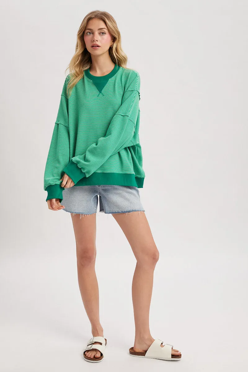 Striped Oversized Crew sold by Below the Belt product image thumbnail 3