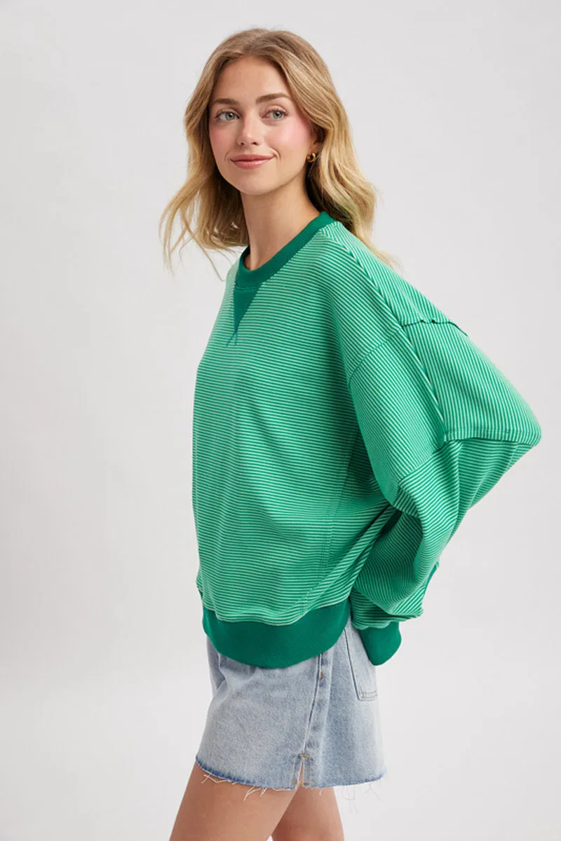 Striped Oversized Crew sold by Below the Belt product image thumbnail 4