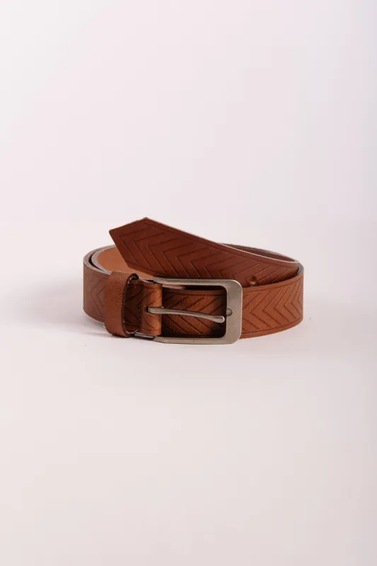 Herringbone Leather Belt made by Below the Belt
