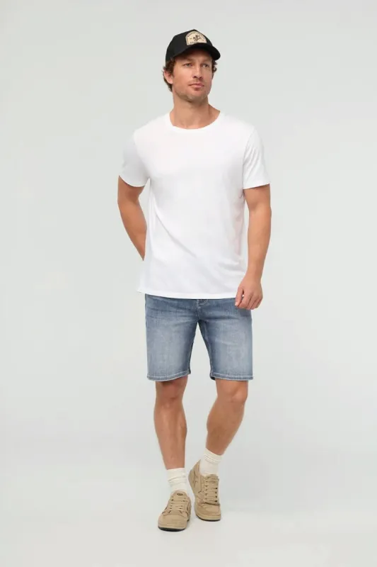 Performance Denim+ Relaxed Shorts made by DUER