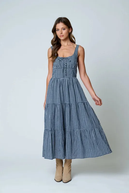 Plaid Midi Dress made by Blu Pepper
