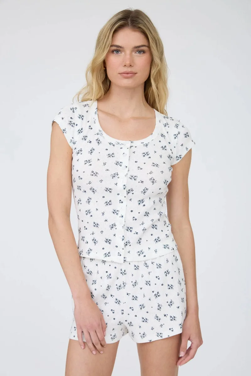 Floral Pointelle Mini Shorts sold by Below the Belt product image thumbnail 4