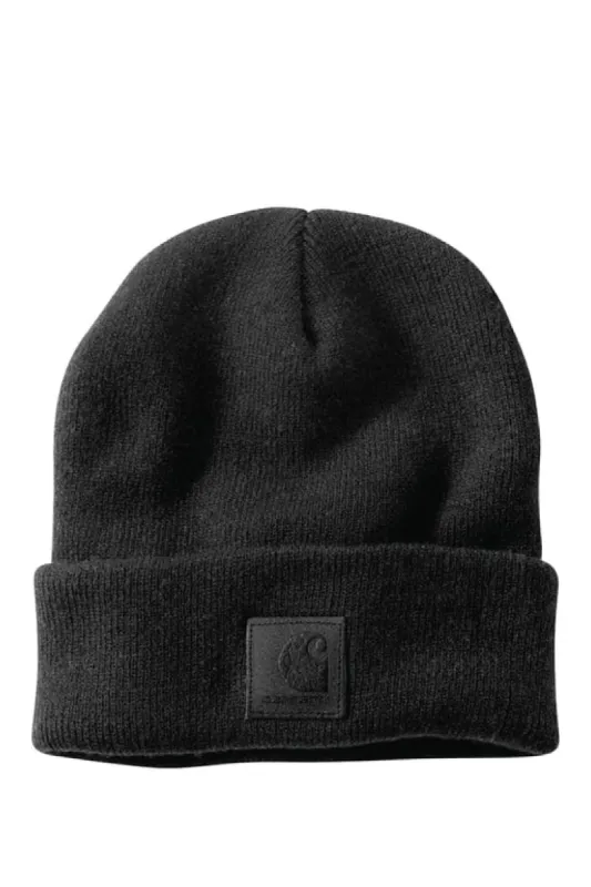 Leatherette Watch Cap Beanie - Black made by Carhartt