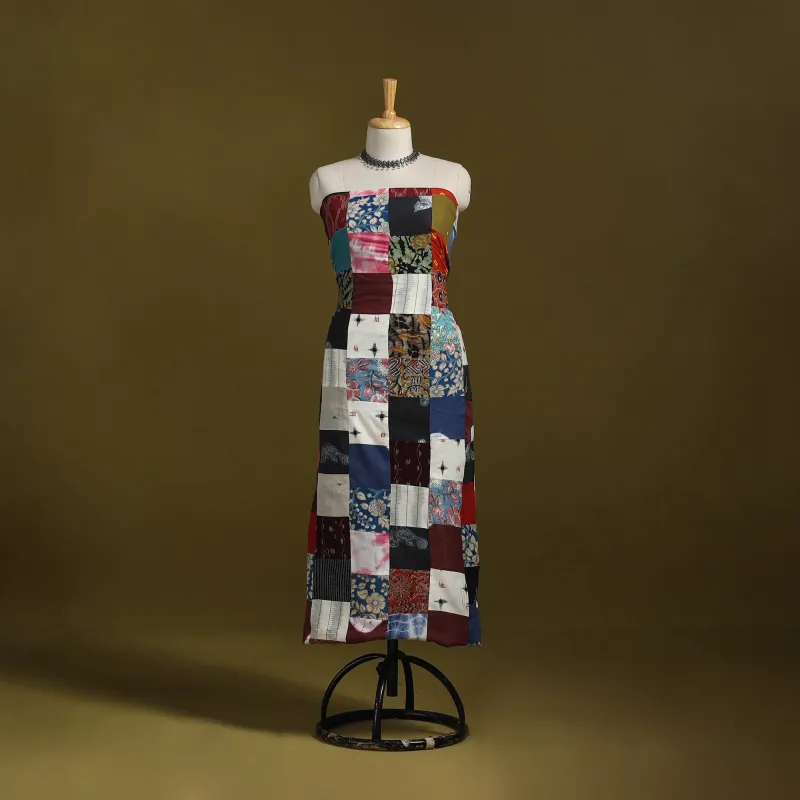 Multicolor - Hand-Stitched Mosaic Cotton Unstitched Kurta Material (2.6M) 49 sold by Itokri