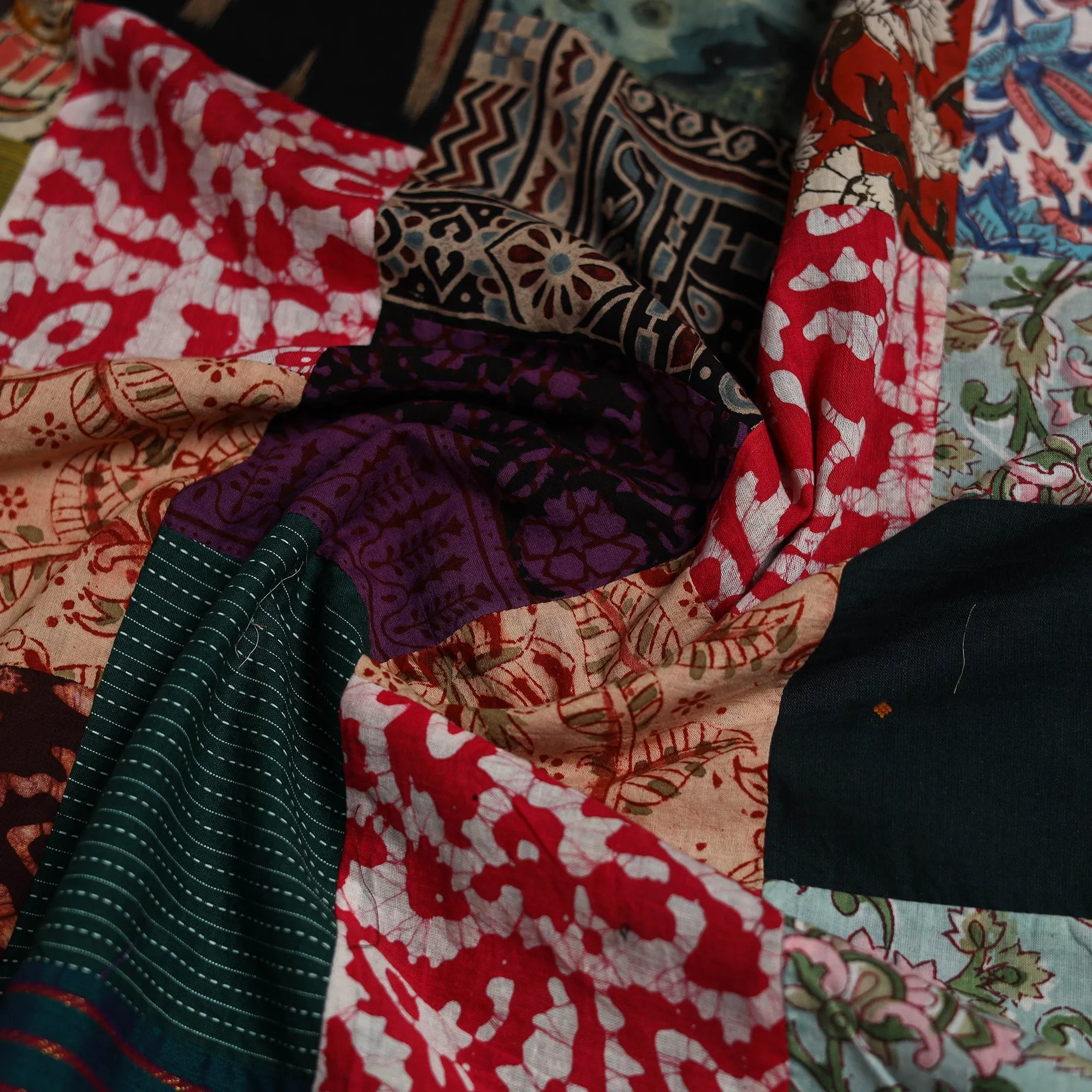 Multicolor - Hand-Stitched Mosaic Cotton Unstitched Kurta Material (2.5M) 47 sold by Itokri product image thumbnail 4