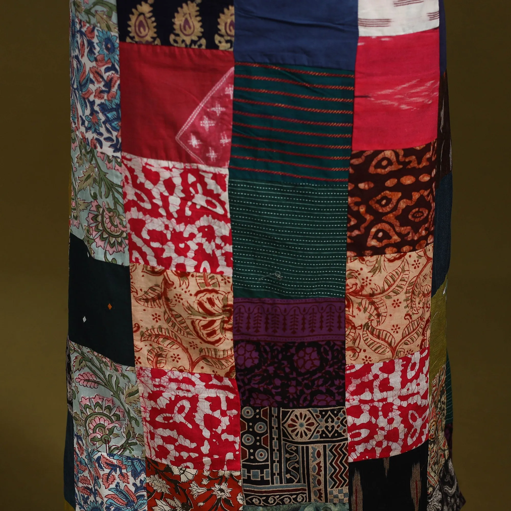 Multicolor - Hand-Stitched Mosaic Cotton Unstitched Kurta Material (2.5M) 47 sold by Itokri product image thumbnail 3