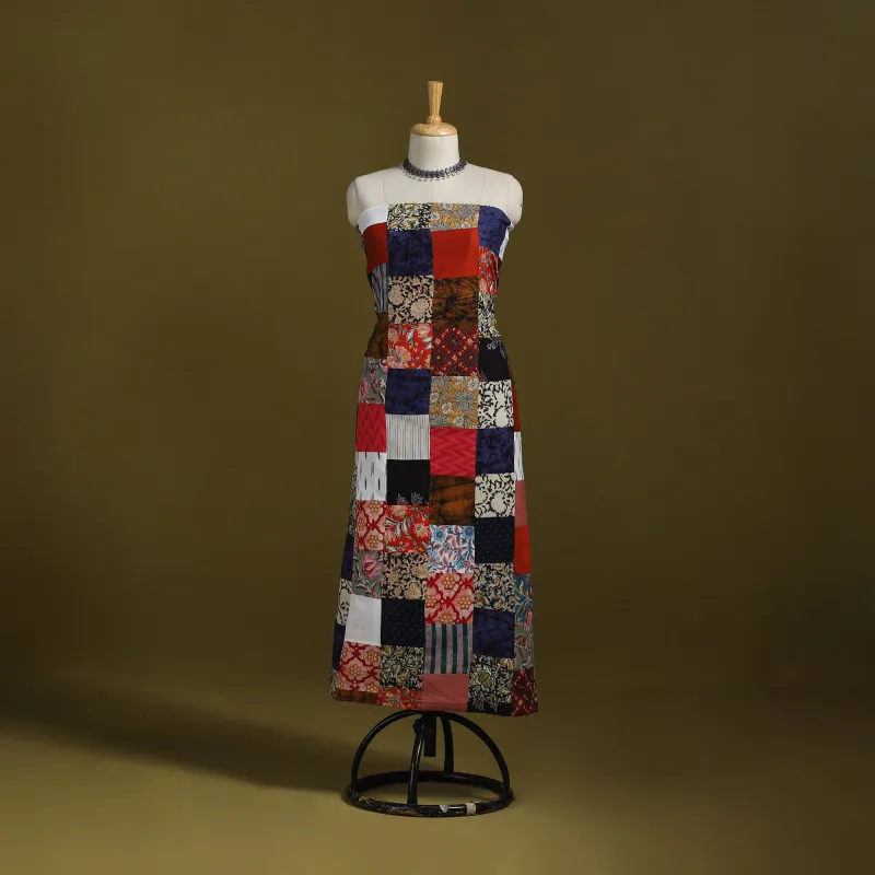 Multicolor - Hand-Stitched Mosaic Cotton Unstitched Kurta Material (2.5M) 39 sold by Itokri