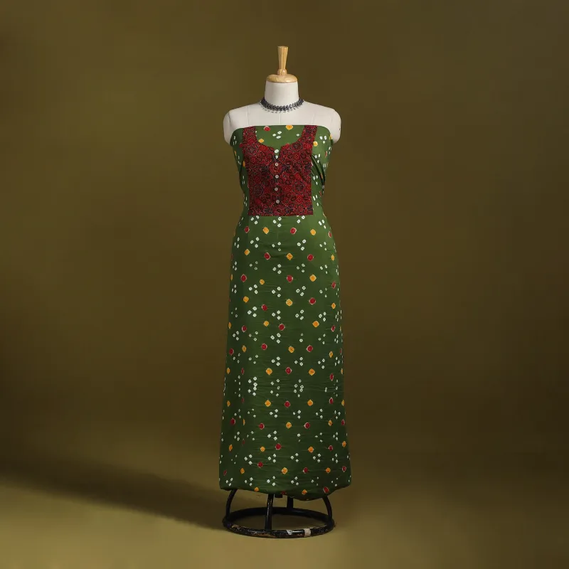 Bandhani Patchwork Cotton Unstitched Kurta Material (3m) 37 sold by Itokri