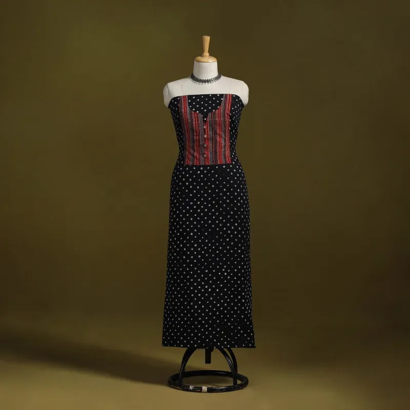 Bandhani Patchwork Cotton Unstitched Kurta Material (3m) 25 sold by Itokri