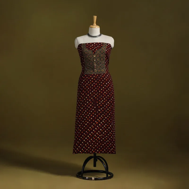 Bandhani Patchwork Cotton Unstitched Kurta Material (3m) 19 sold by Itokri