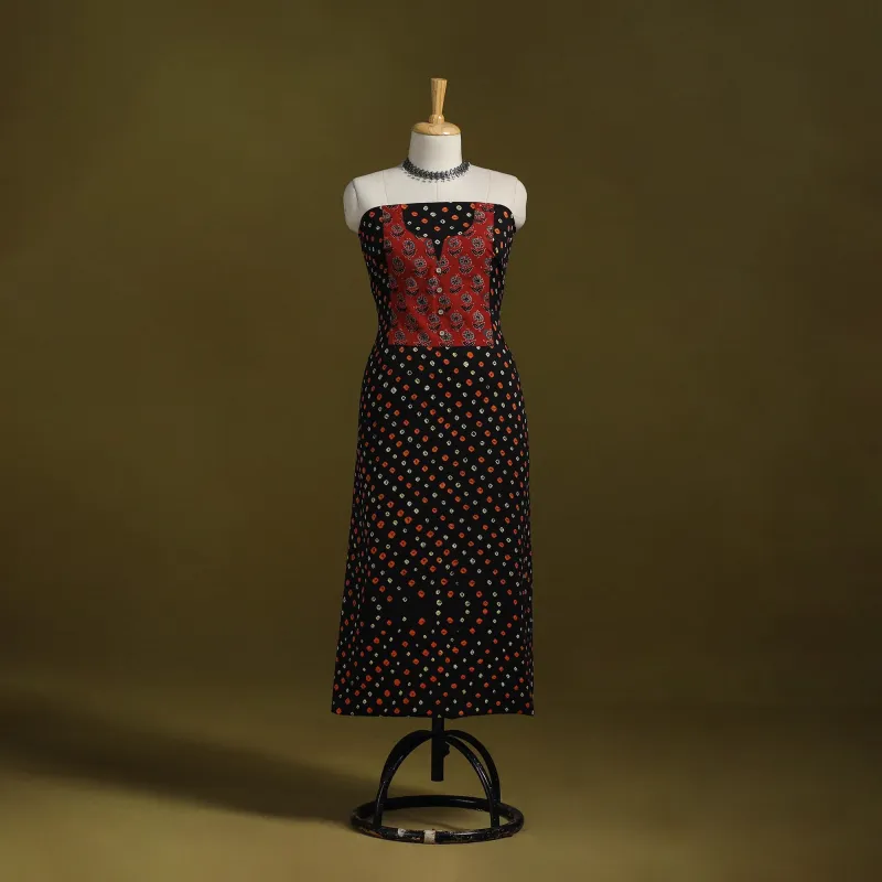 Bandhani Patchwork Cotton Unstitched Kurta Material (3m) 15 sold by Itokri