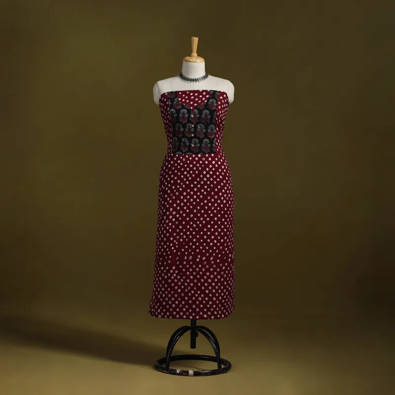 Bandhani Patchwork Cotton Unstitched Kurta Material (3m) 06 sold by Itokri