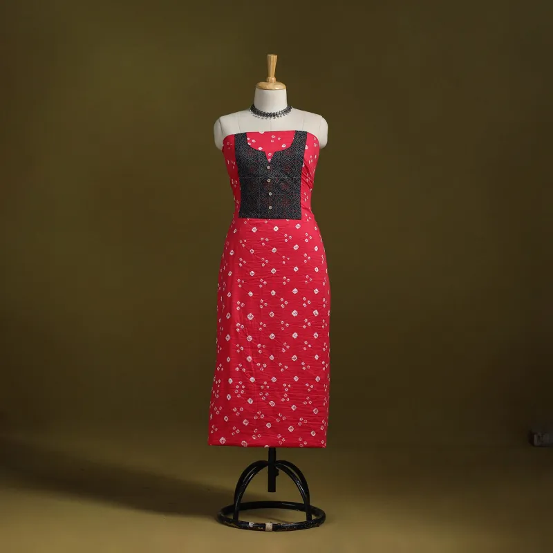 Bandhani Patchwork Cotton Unstitched Kurta Material (3m) 02 sold by Itokri