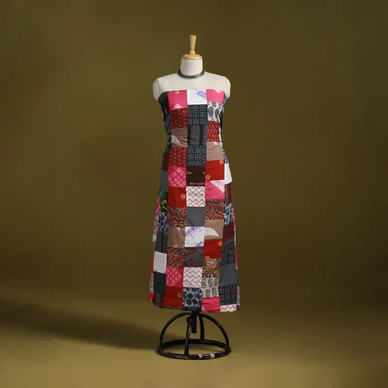 Multicolor - Hand-Stitched Mosaic Cotton Unstitched Kurta Material (3M) 33 sold by Itokri