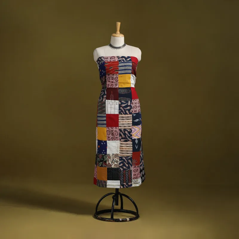 Multicolor - Hand-Stitched Mosaic Cotton Unstitched Kurta Material (2.8M) 31 sold by Itokri