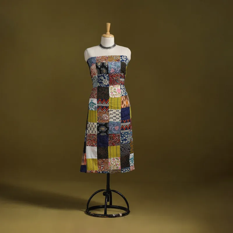 Multicolor - Hand-Stitched Mosaic Cotton Unstitched Kurta Material (2.6M) 17 sold by Itokri