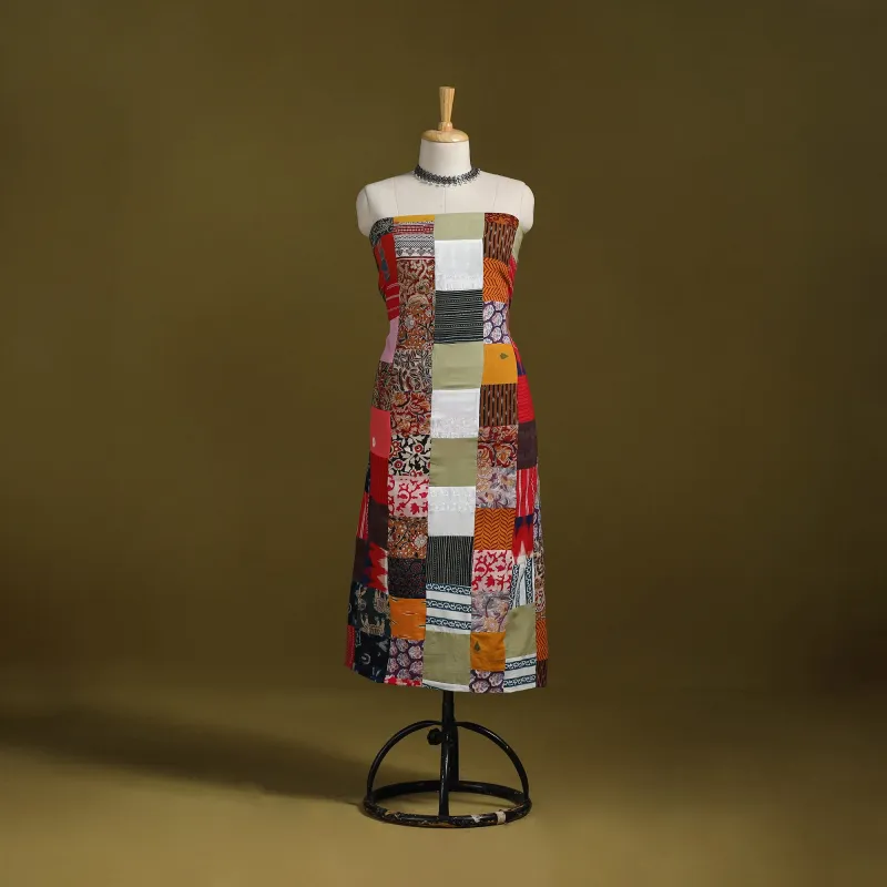 Multicolor - Hand-Stitched Mosaic Cotton Unstitched Kurta Material (2.6M) 06 sold by Itokri