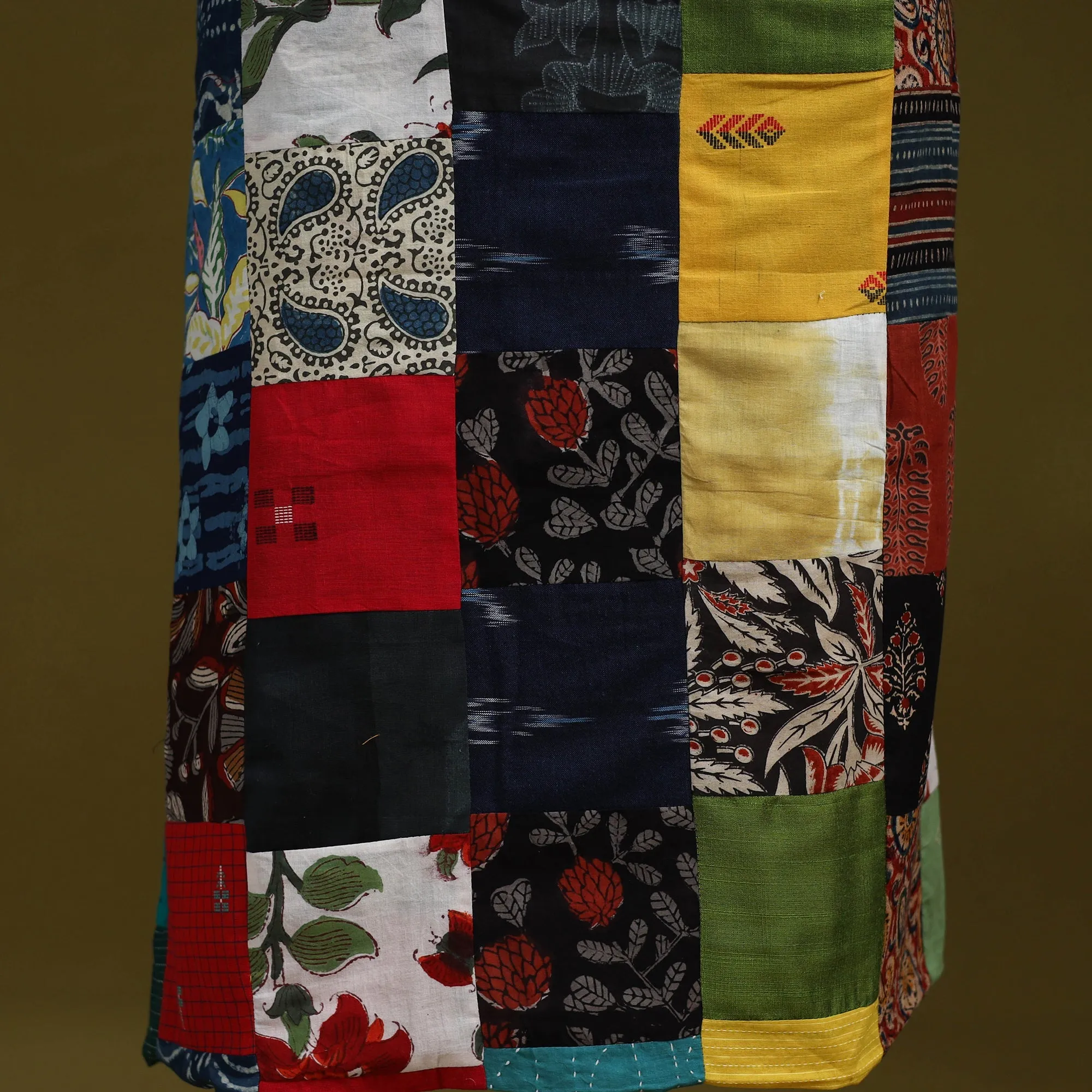 Multicolor - Hand-Stitched Mosaic Cotton Unstitched Kurta Material (2.5M) 01 sold by Itokri product image thumbnail 3