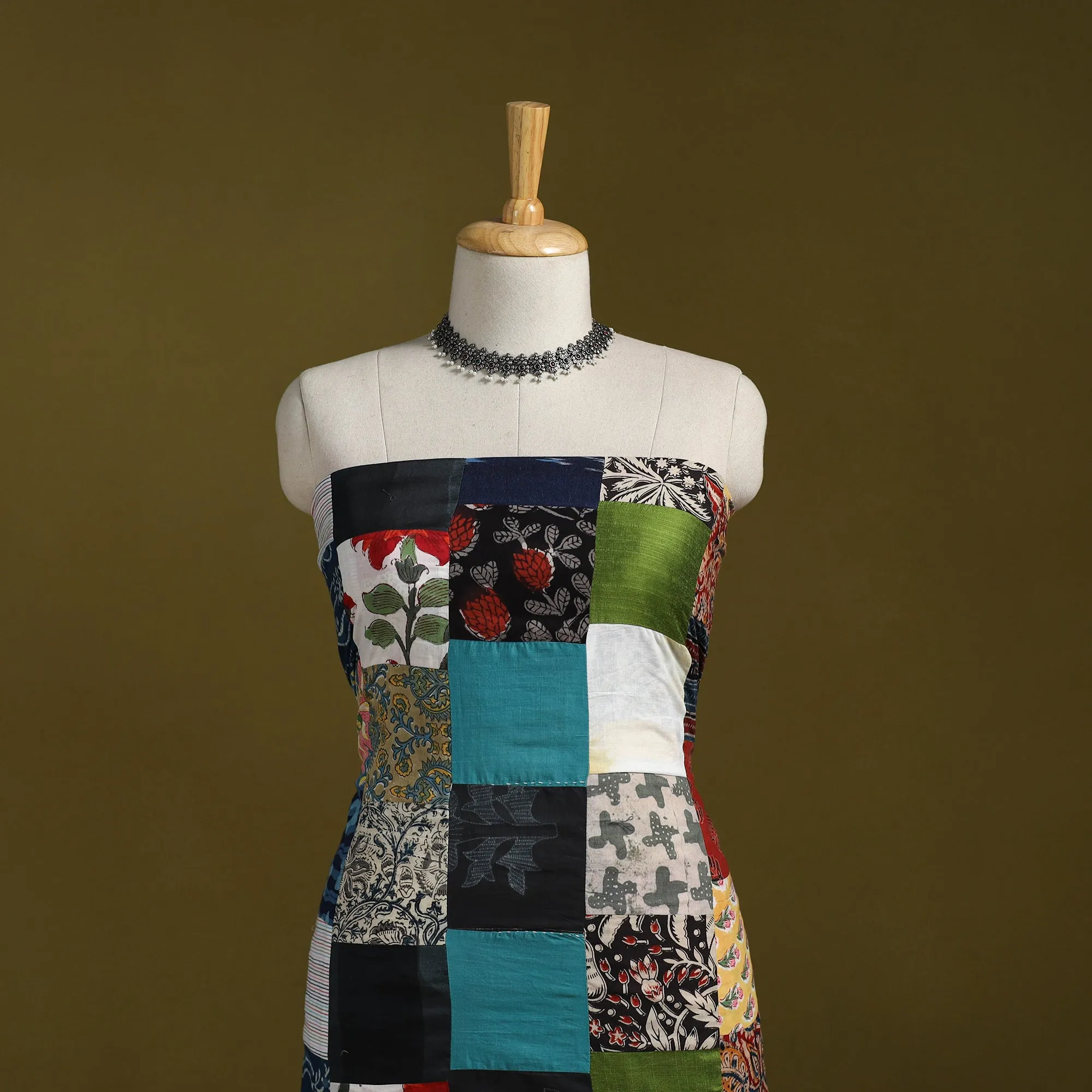 Multicolor - Hand-Stitched Mosaic Cotton Unstitched Kurta Material (2.5M) 01 sold by Itokri product image thumbnail 2