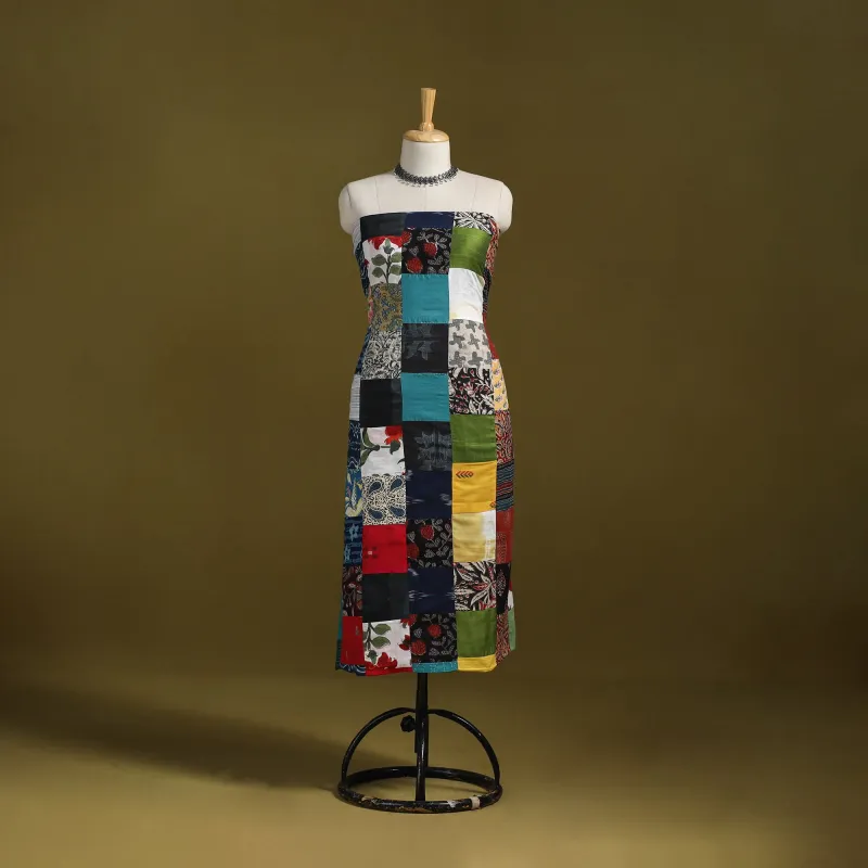 Multicolor - Hand-Stitched Mosaic Cotton Unstitched Kurta Material (2.5M) 01 sold by Itokri