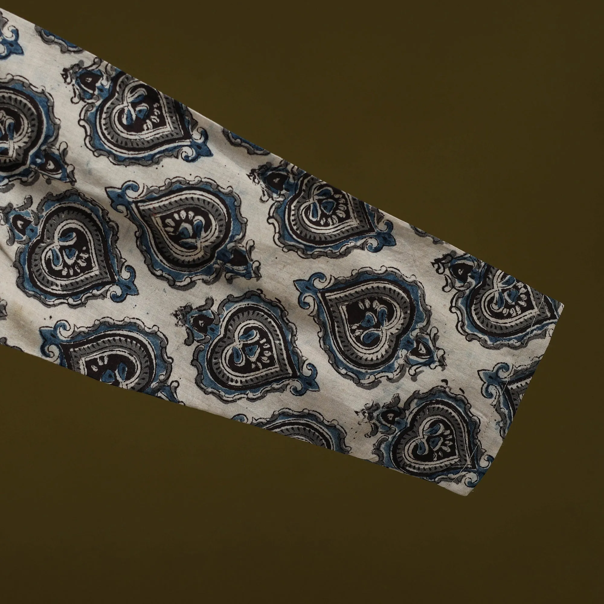 White - Pedana Block Print Cotton Natural Dyed Kalamkari Readymade Blouse 07 sold by Itokri product image thumbnail 3