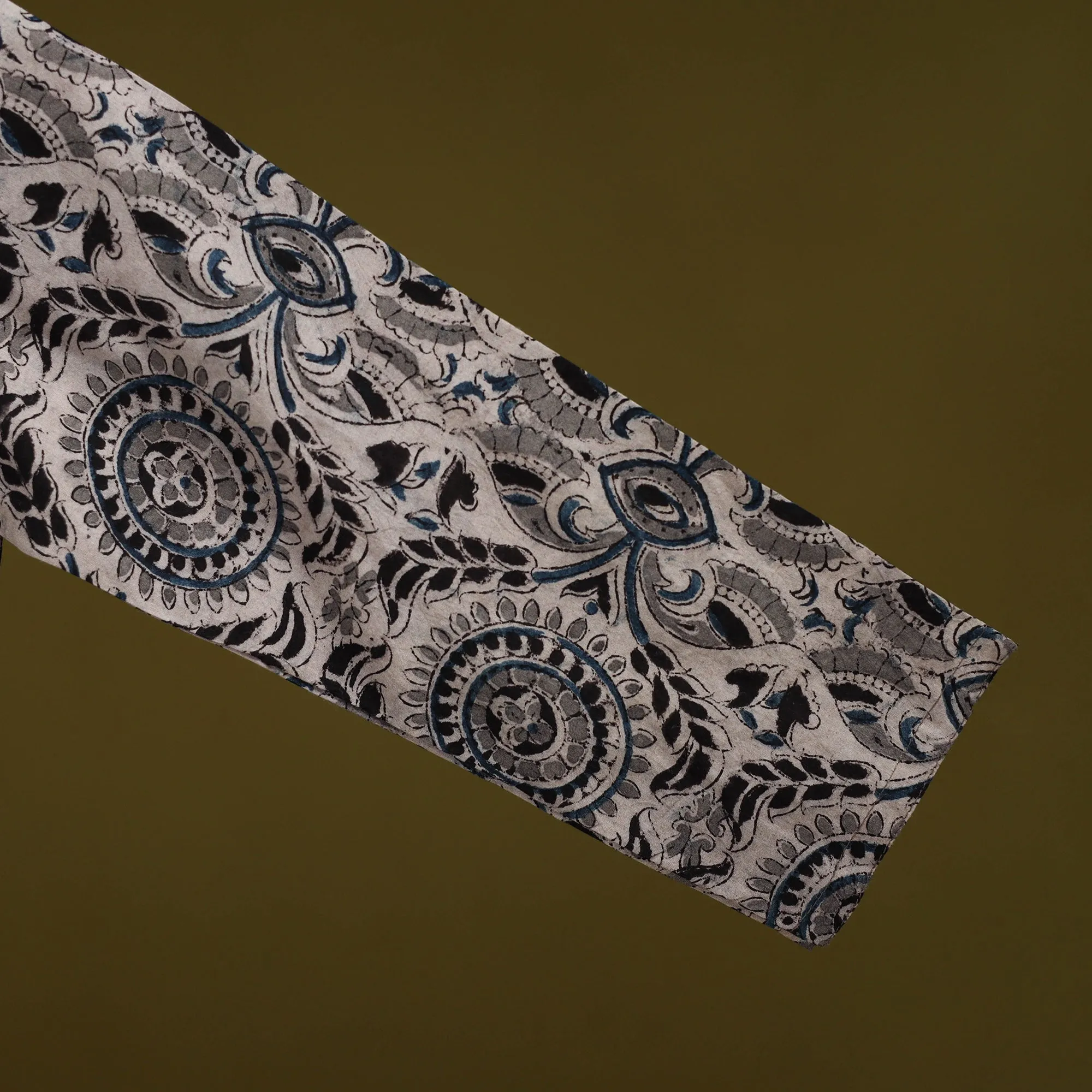 Beige - Pedana Block Print Cotton Natural Dyed Kalamkari Readymade Blouse 01 sold by Itokri product image thumbnail 3