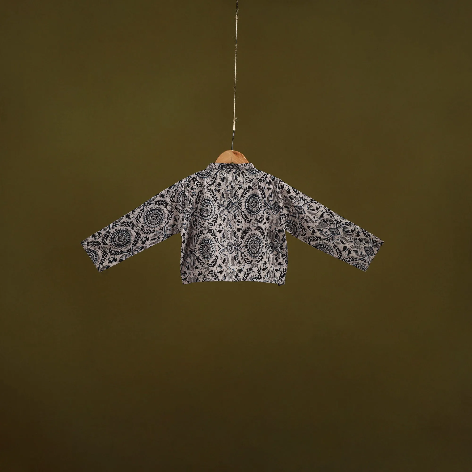 Beige - Pedana Block Print Cotton Natural Dyed Kalamkari Readymade Blouse 01 sold by Itokri product image thumbnail 5